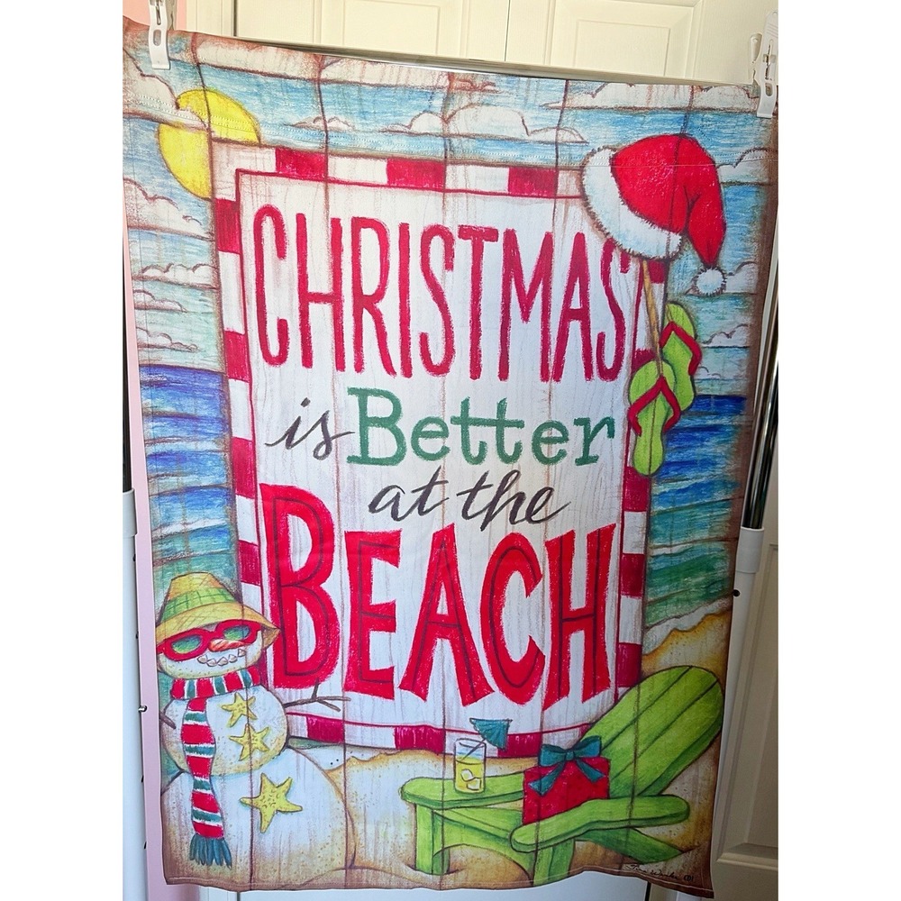 Tina Wenke Christmas Is Better At The Beach Flag 27" W By 39" L